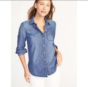 Denim Shirt, Old Navy, “The Classic Shirt” Size M